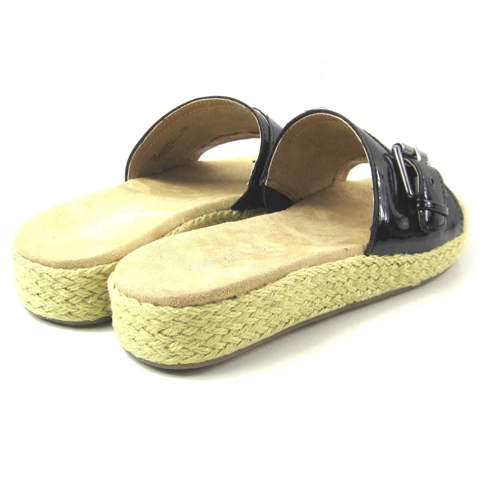 Aerosoles Glorify Women's Black Espadrille Platform Sandal‎ Buckle Size 9 M
